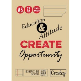 Croxley College Exercise Book A5 Feint & Margin 72pg