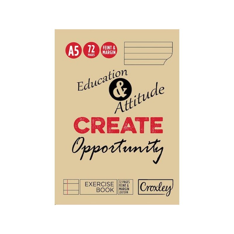 Croxley College Exercise Book A5 Feint & Margin 72pg