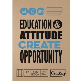 Croxley College Exercise Book A4 Quad Margin 72pg