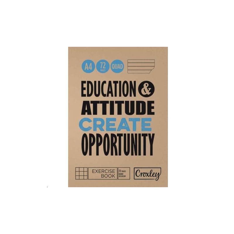 Croxley College Exercise Book A4 Quad Margin 72pg