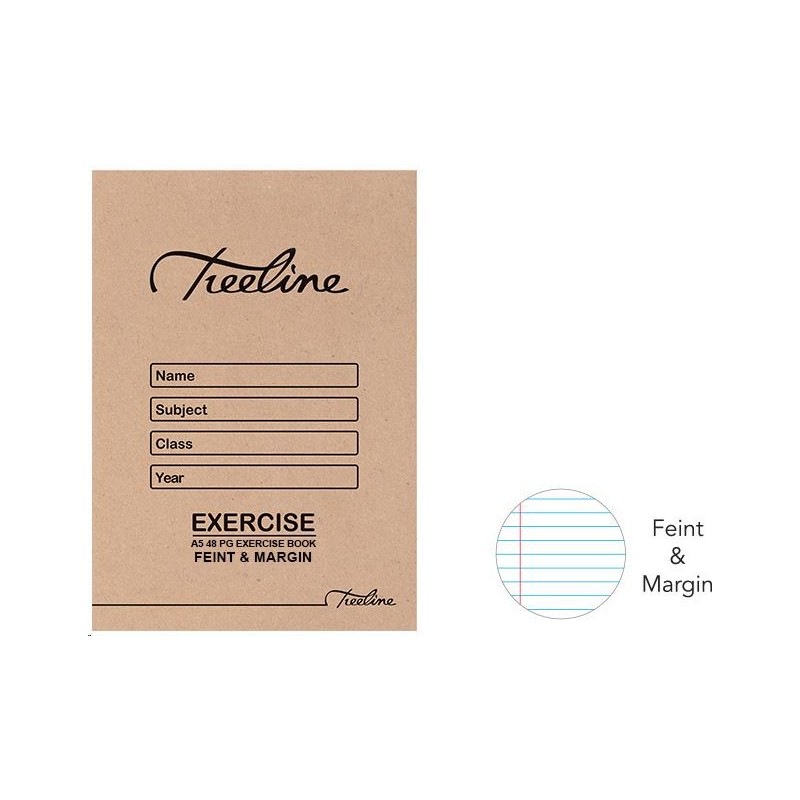 Treeline College Exercise Book A5 Feint & Margin 48 pg