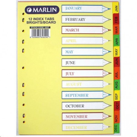 Marlin Index A4 Jan-DES Board Assorted