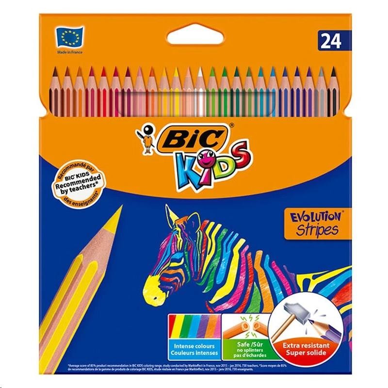 Bic Kids Colouring Pencils Evolution Stripes 12 pack