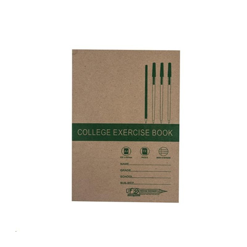 Treeline College Exercise Book A4 72 Page Irish & Margin book JD328IM