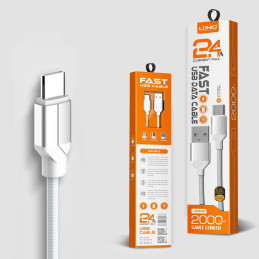 USB CABLE C TO USB2.0 A 2M WHI