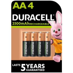 Battery Duracell Rechargeable (2500mAh) AA HR6 DX1500 Ni-Mh