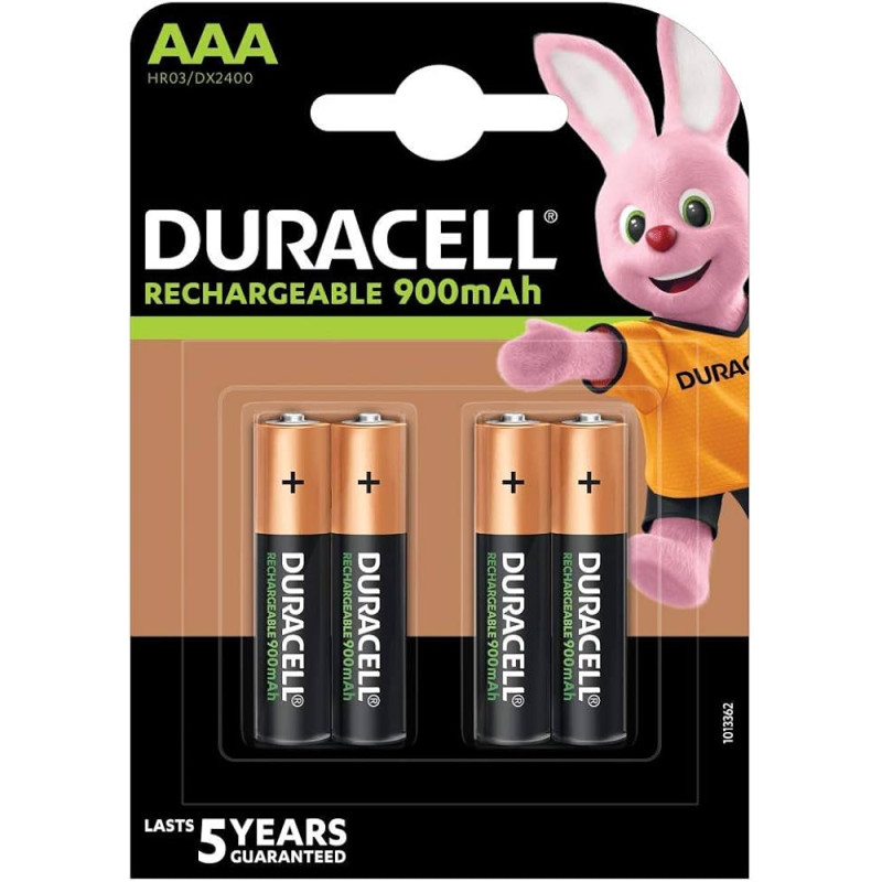 Battery Duracell Stay Charge Rechargeable 900mAh AAA HR03 DX2400 Ni-Mh Battery