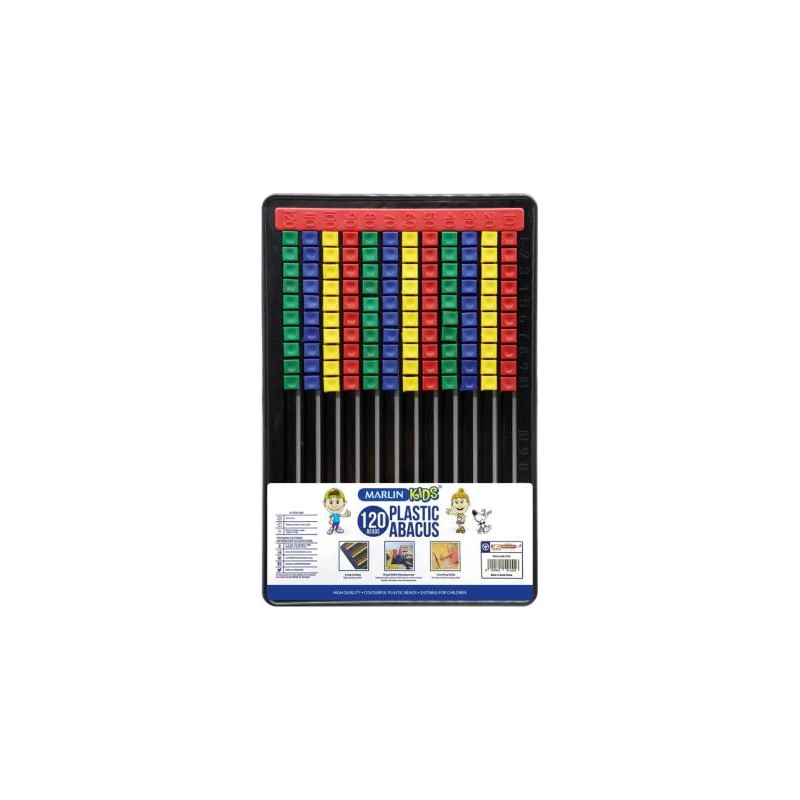 Plastic Abacus 120 Beads Flat Board
