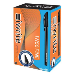 IWRITE BALLPOINT PENS BLACK -FINE IW50