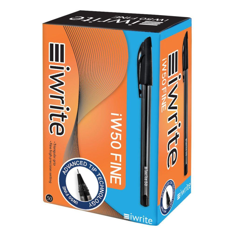 IWRITE BALLPOINT PENS BLACK -FINE IW50