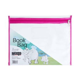 MEECO BOOK BAG ZIP PINK