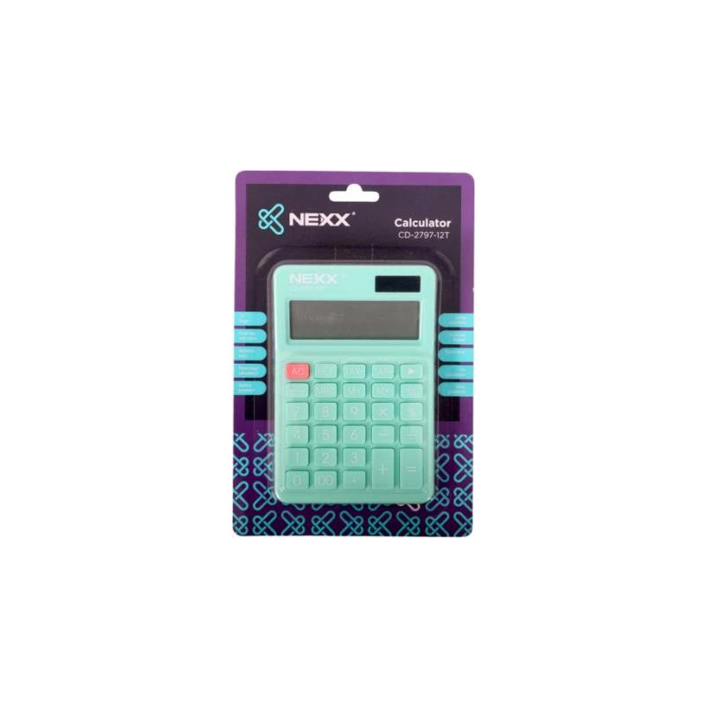 CALCULATOR DESKTOP 12 DIG PASTEL TURQUOISE