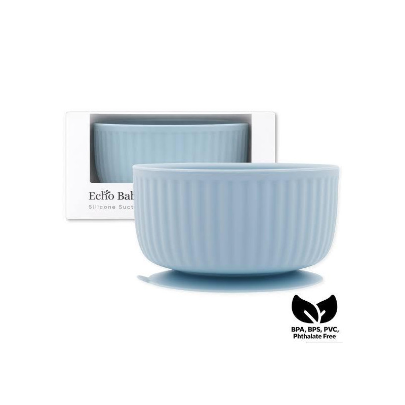 Echo Baby Silicone Suction Bowl - Powder Blue