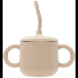 Echo Baby Silicone Training Cup with Straw - Ivory