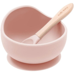 Echo Baby Silicone Suction Bowl and Spoon Set - Rose