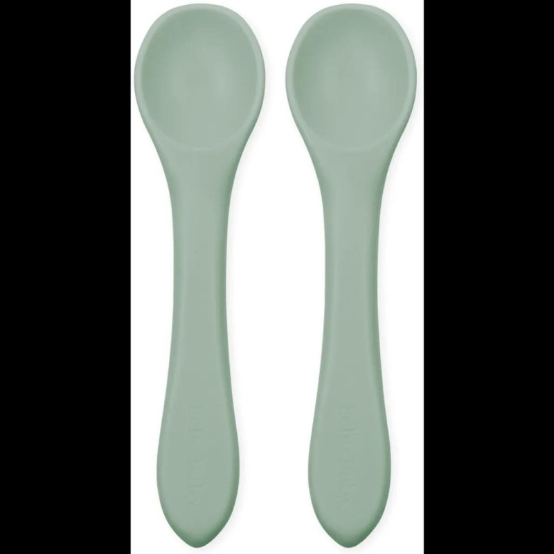 Echo Baby Silicone Feeding Spoons 2-Pack - Sage