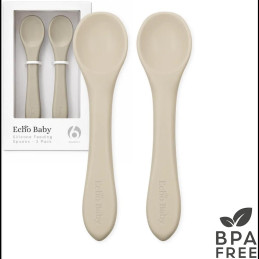 Echo Baby Silicone Feeding Spoons 2-Pack - Ivory