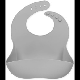 Echo Baby Silicone Bucket Bib - Stone