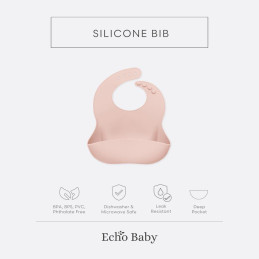 Echo Baby Silicone Bucket Bib - Rose